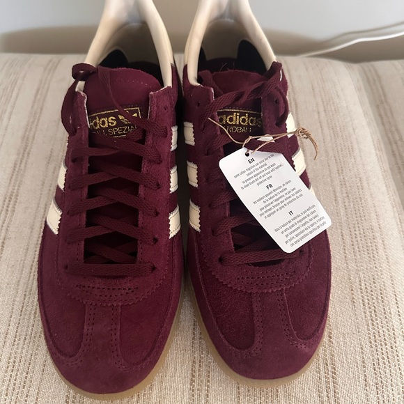 Adidas Handball Spezial Shoes Burgundy/Cream Women’s 8 - Picture 2 of 4